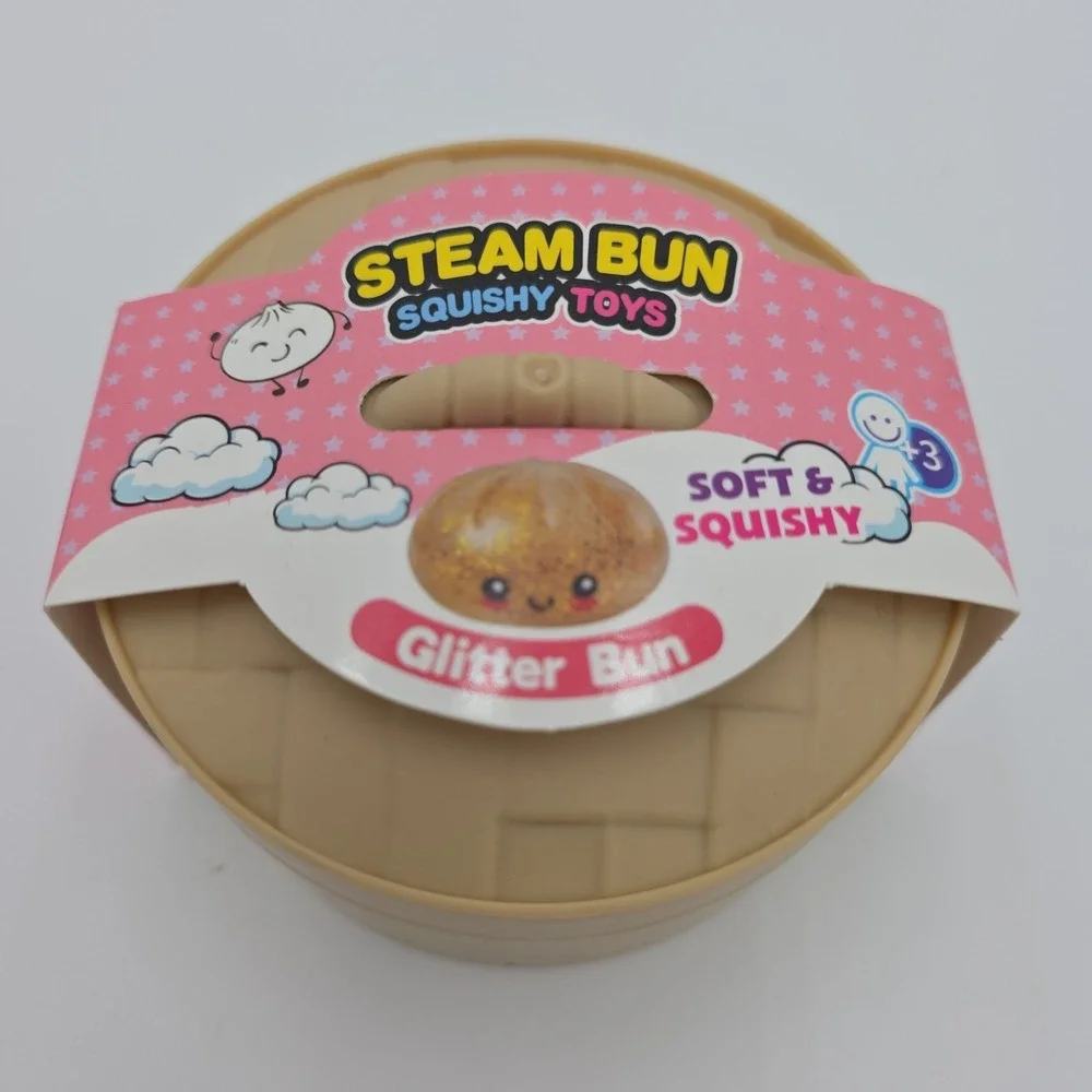 NEW Steam Bun Red Squishy Glitter Bun Dumpling With Orbies